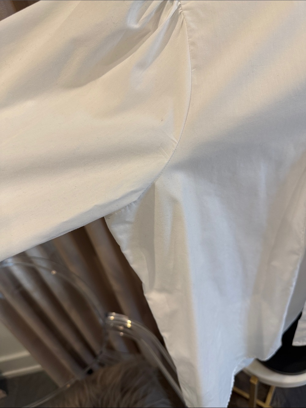 White Ruffled Front Button Blouse - Picture 5 of 5